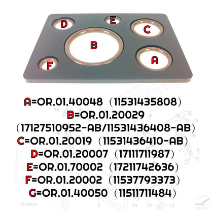 LINK-LOCK 27PCS FKM Viton OK.01.H0006S Engine coolant pipe / Water hose O-Ring Kit 11531435808 17127510952-AB  11531436408-AB for BMW M54 M52 E46 318I 320I 323I 325I 328I 330I