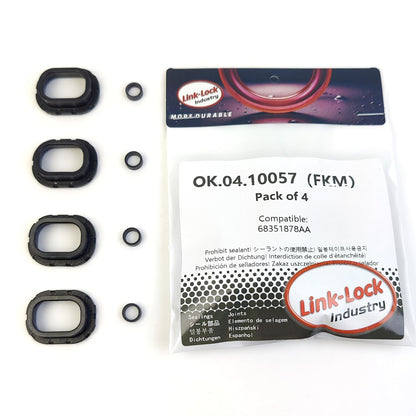 LINK-LOCK 4Set OK.04.10057 fuel injector repair kit 68351878AA with FKM Viton O-RING For ALFA ROMEO For CHRYSLER For JEEP ECX EC3 EC1 EC2 552
