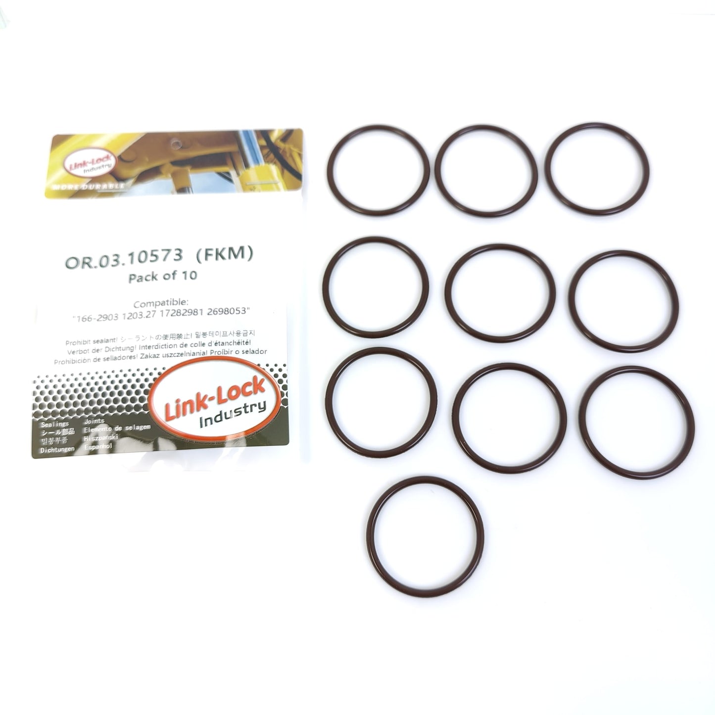LINK-LOCK 10PCS OR.03.10573 FKM Viton 34.6×2.62 Sealing Universal O-Ring Kit 166-2903 1203.27 17282981 2698053 For SCANIA For CATERPILLAR For CITROËN For IVECO