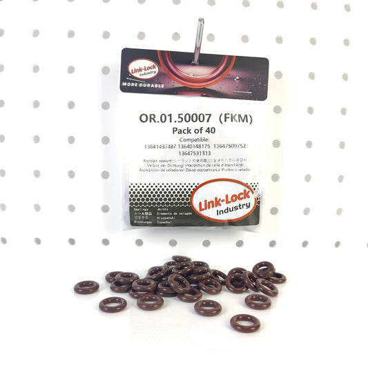 40PCS FKM Viton OR.01.50007 Fuel Injection Valve O-Ring Gasket 13641437487 13640148175 13647509752 13647531313 for BMW N45 N46 N52 M52 M54 N62 W11 N12 N16