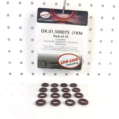 16PCS FKM Viton OR.01.50007S 연료 인젝션 밸브 O-링 가스켓 13641437487 13640148175 13647509752 13647531313 (BMW N45 N46 N52 M52 M54 N62 W11 N12 N16용)